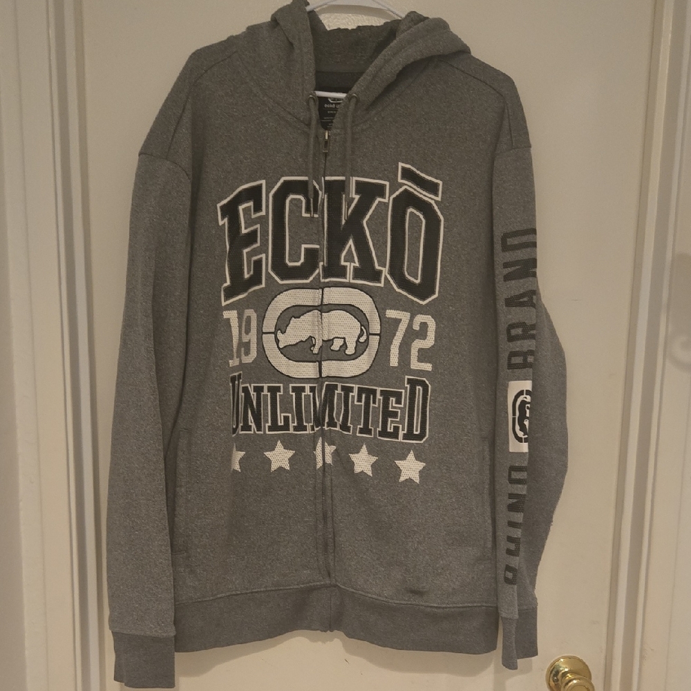 Ecko Unlimited Charcoal Zip-Up Hoodie